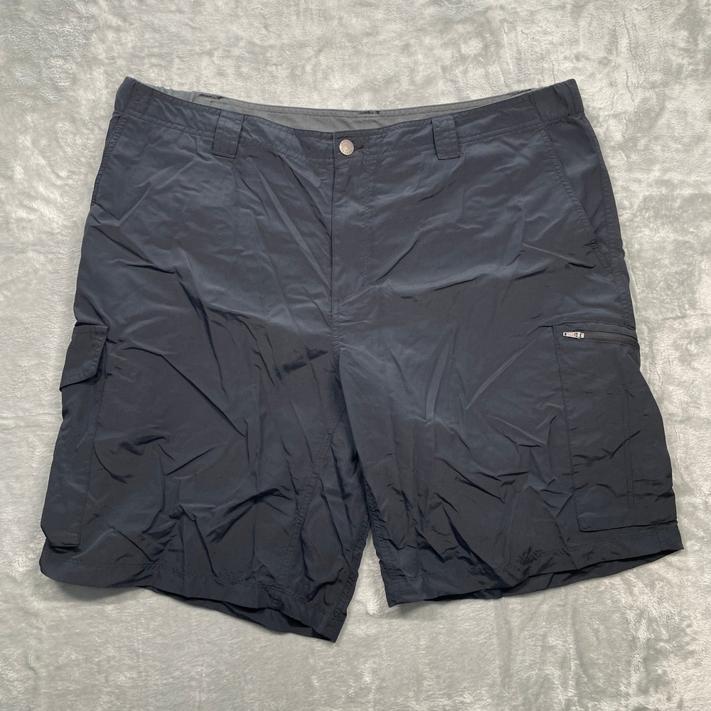Columbia Silver Ridge Cargo Shorts Mens 42 Black Nylon Hiking Outdoor 10in